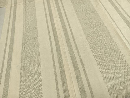 平和屋着物▽本塩沢 単衣 110亀甲 唐草間道 正絹 逸品 AABD0372fy