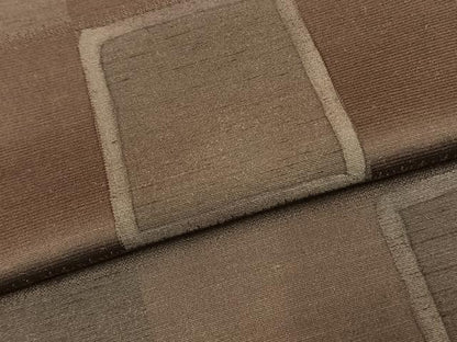平和屋着物▽上質な紬　単衣　市松文様　正絹　逸品　AABD0373fy