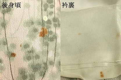 平和屋着物▽上質な小紋 単衣 手描き 草花文 正絹 逸品 AABD0375fy