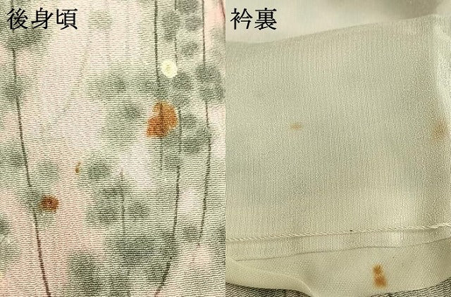 平和屋着物▽上質な小紋 単衣 手描き 草花文 正絹 逸品 AABD0375fy