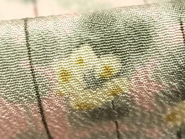 平和屋着物▽上質な小紋 単衣 手描き 草花文 正絹 逸品 AABD0375fy