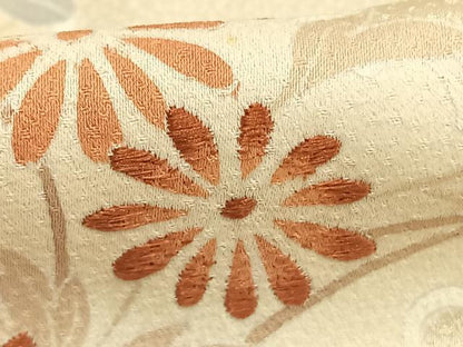 平和屋着物▽訪問着 単衣 刺繍 雪輪花文 正絹 逸品 AABD0376fy