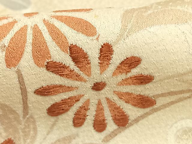 平和屋着物▽訪問着 単衣 刺繍 雪輪花文 正絹 逸品 AABD0376fy