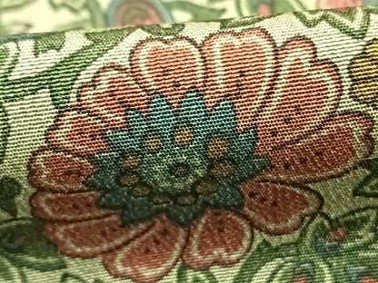平和屋着物▽上質な小紋 単衣 花唐草間道 正絹 逸品 AABD0379fy