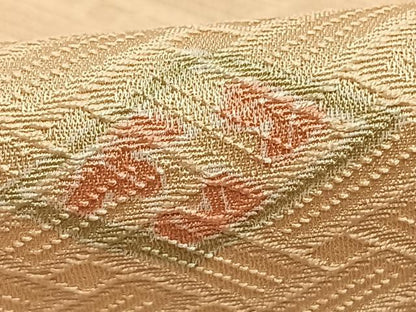 平和屋着物▽上質な小紋 単衣 作家物 草花文 正絹 逸品 AABD0380fy