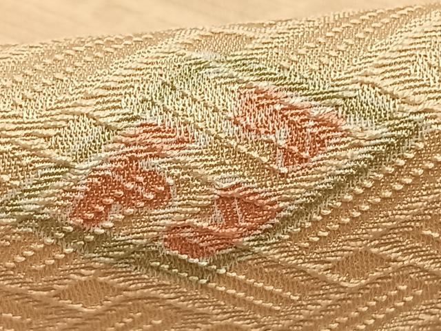 平和屋着物▽上質な小紋 単衣 作家物 草花文 正絹 逸品 AABD0380fy
