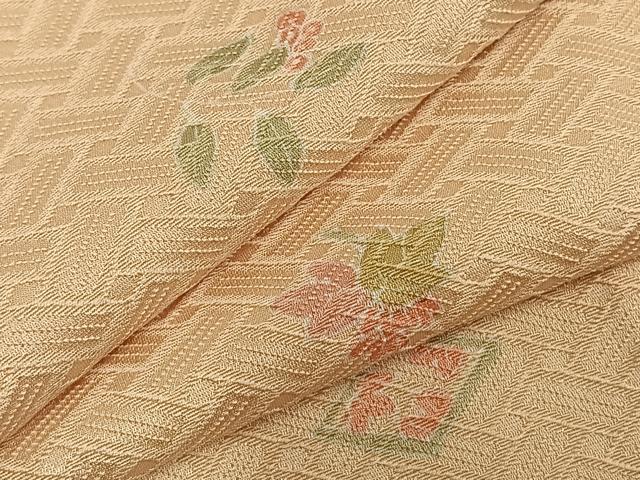 平和屋着物▽上質な小紋 単衣 作家物 草花文 正絹 逸品 AABD0380fy