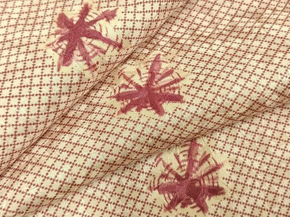 平和屋着物▽上質な小紋 単衣 舞葉文 正絹 逸品 AABD0382fy