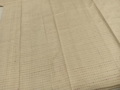 平和屋着物▽上質な紬 単衣 横段文 正絹 逸品 AABD0383fy