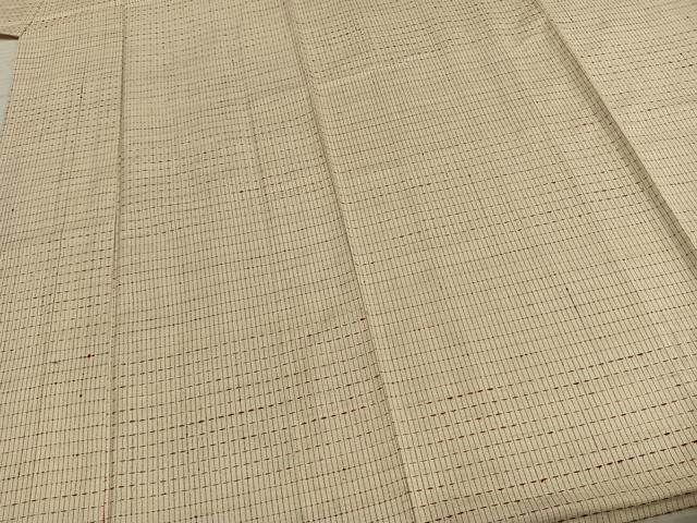 平和屋着物▽上質な紬 単衣 横段文 正絹 逸品 AABD0383fy