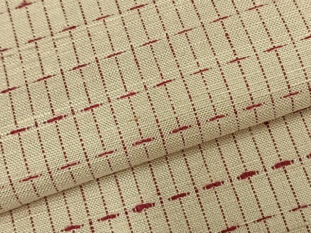 平和屋着物▽上質な紬 単衣 横段文 正絹 逸品 AABD0383fy
