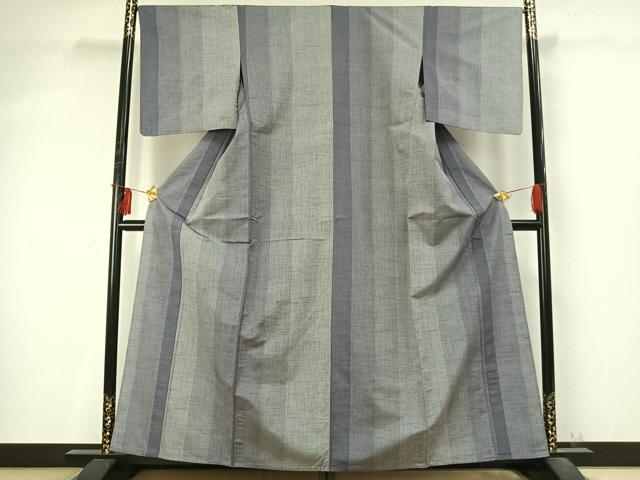 平和屋着物▽上質な紬 単衣 間道 正絹 逸品 未使用 AABD0388fy