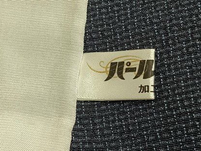 平和屋着物▽本塩沢 単衣 110亀甲 幾何学文様 正絹 逸品 AABD0389fy
