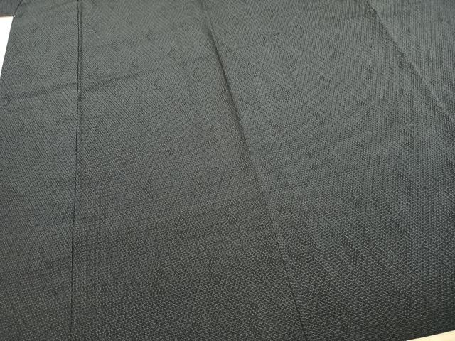 平和屋着物▽本塩沢 単衣 110亀甲 幾何学文様 正絹 逸品 AABD0390fy