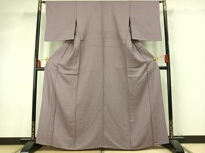 平和屋着物▽上質なお召 単衣 幾何学文 正絹 逸品 未使用 AABD0394fy