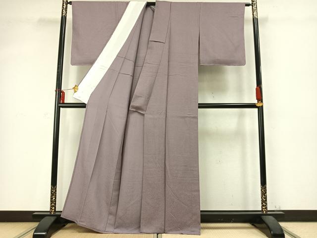 平和屋着物▽上質なお召 単衣 幾何学文 正絹 逸品 未使用 AABD0394fy