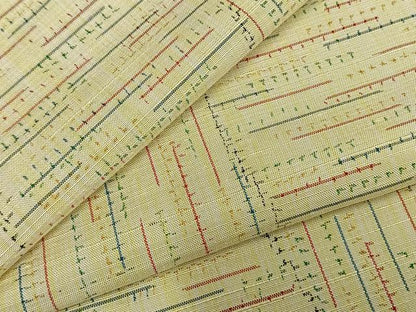 平和屋着物▽上質な紬　単衣　変わり市松文様　正絹　逸品　AABD0395fy