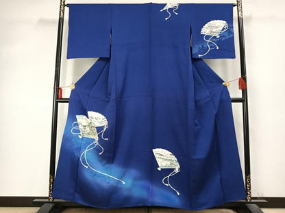 平和屋着物▽訪問着 単衣 扇面文 暈し染め 正絹 逸品 AABD0397fy