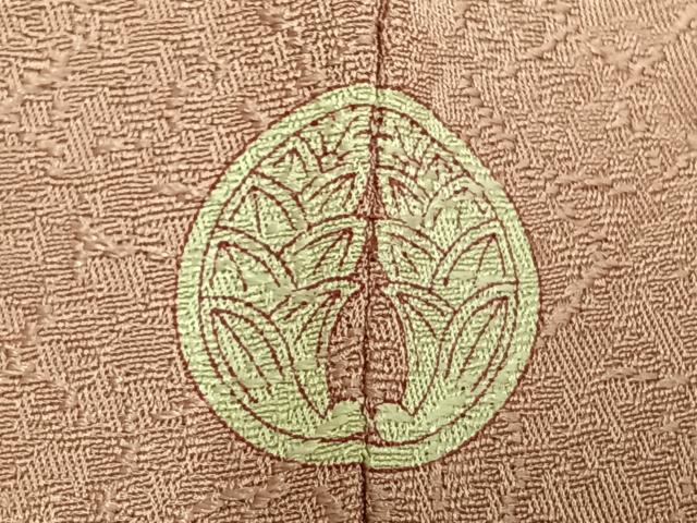 平和屋着物▽上質な色無地 単衣 珊瑚色 正絹 逸品 AABD0401fy