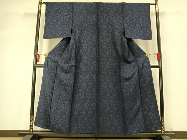 平和屋着物▽上質な小紋 単衣 霞文 正絹 逸品 AABD0402fy