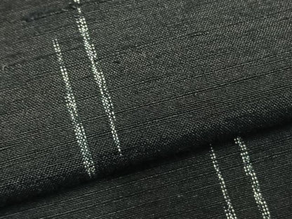 平和屋着物▽上質な紬 単衣 抽象文様 黒地 正絹 逸品 AABD0403fy