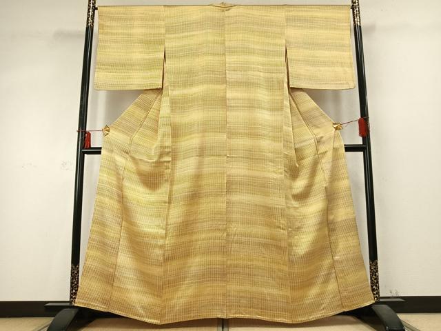 平和屋着物▽上質な小紋 単衣 幾何学文様 正絹 逸品 AABD0404fy