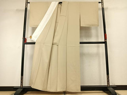 平和屋着物▽上質な色無地 単衣 砥粉色 正絹 逸品 未使用 AABD0405fy