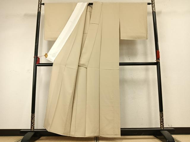 平和屋着物▽上質な色無地 単衣 砥粉色 正絹 逸品 未使用 AABD0405fy