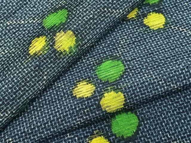 平和屋着物▽上質な紬 単衣 抽象文様 正絹 逸品 AABD0408fy