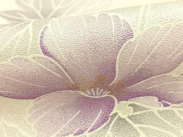 平和屋着物▽上質な小紋 単衣 草花文 正絹 逸品 AABD0409fy