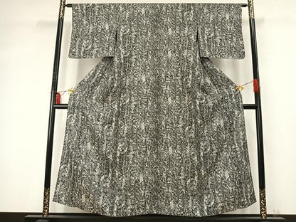 平和屋着物▽上質な小紋 単衣 熨斗花文 正絹 逸品 AABD0411fy