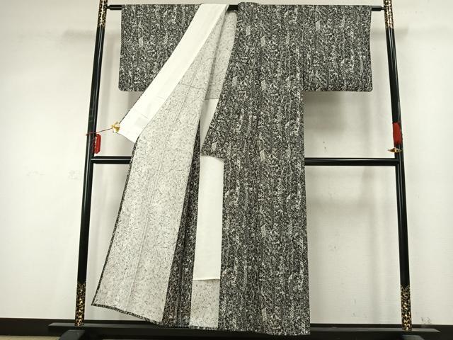 平和屋着物▽上質な小紋 単衣 熨斗花文 正絹 逸品 AABD0411fy