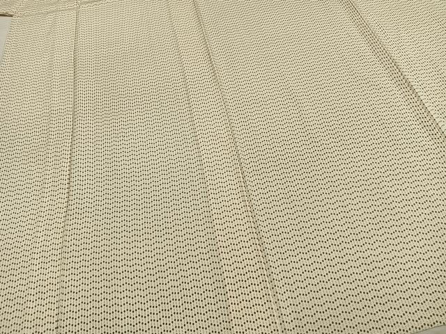 平和屋着物▽上質な小紋 単衣 幾何学文様 正絹 逸品 AABD0413fy