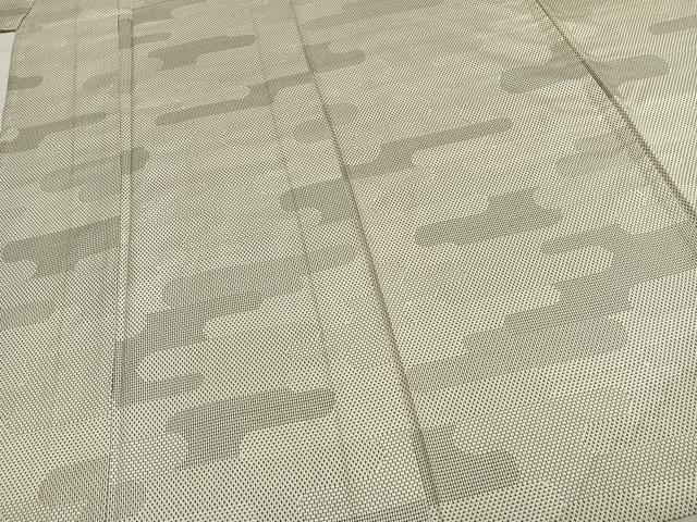 平和屋着物▽上質な紬 単衣 幾何学文様 正絹 逸品 AABD0414fy