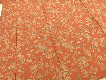平和屋着物▽上質な小紋 単衣 草花文 正絹 逸品 AABD0415fy