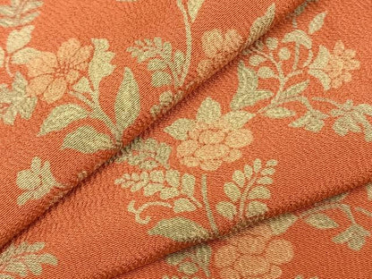 平和屋着物▽上質な小紋 単衣 草花文 正絹 逸品 AABD0415fy
