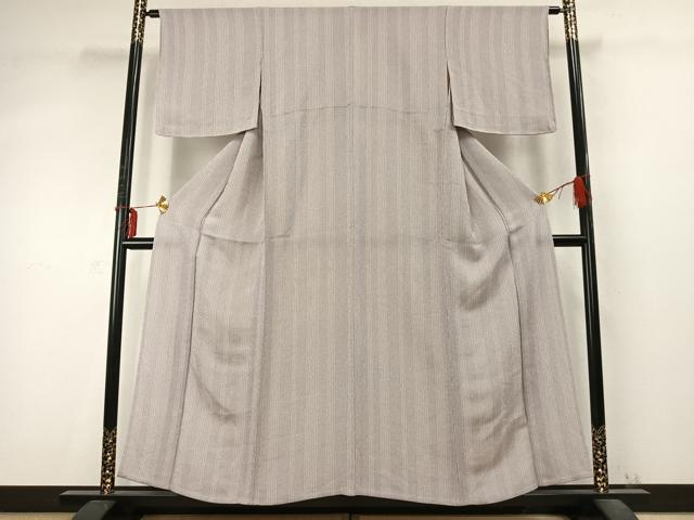 平和屋着物▽上質な小紋　単衣　縞　正絹　逸品　未使用　AABD0419fy 平和屋着物▽上質な小紋 単衣 縞 正絹 逸品 未使用 AABD0419fy