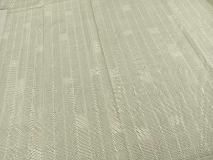 平和屋着物▽本塩沢 単衣 110亀甲 間道 正絹 逸品 AABD0420fy
