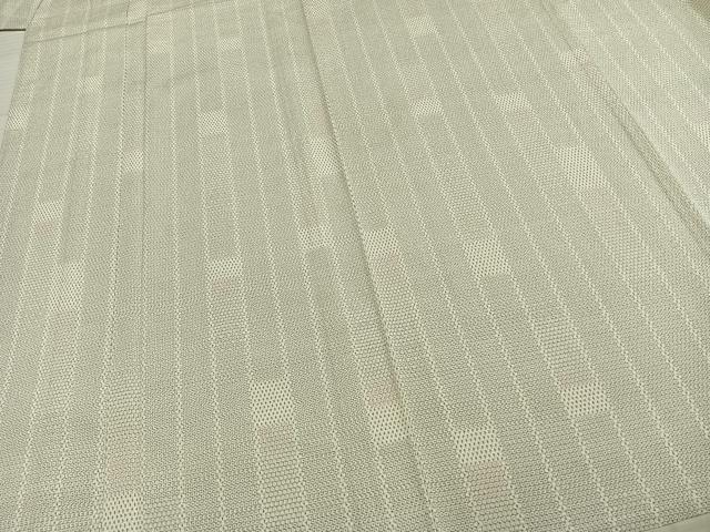 平和屋着物▽本塩沢 単衣 110亀甲 間道 正絹 逸品 AABD0420fy