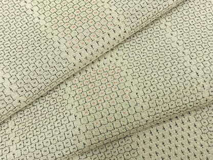 平和屋着物▽本塩沢 単衣 110亀甲 間道 正絹 逸品 AABD0420fy