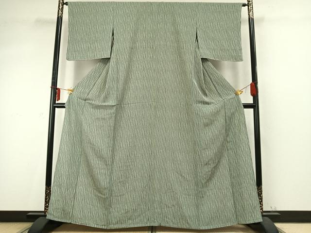 平和屋着物▽上質な小紋 単衣 変わり縞 正絹 逸品 未使用 AABD0423fy