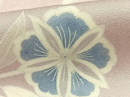 平和屋着物▽訪問着 単衣 枝花文 銀糸 正絹 逸品 AABD0426fy