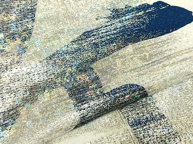 平和屋着物▽訪問着 単衣 舞 銀彩 洗える着物 AABD0429fy