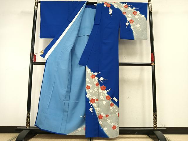 平和屋着物▽訪問着　単衣　梅　金彩　洗える着物　AABD0430fy