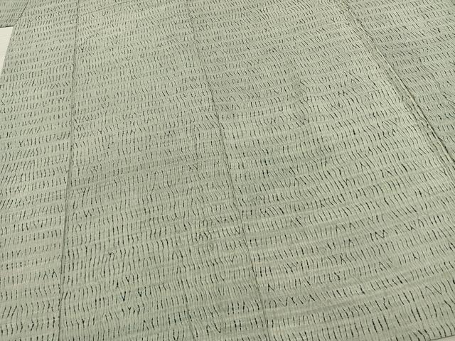平和屋着物▽上質な紬 単衣 絞り よろけ縞 正絹 逸品 AABD0432fy
