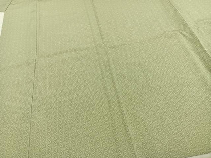 平和屋着物▽上質な小紋　単衣　麻の葉文様　さが美扱い　正絹　逸品　AABD0437fy