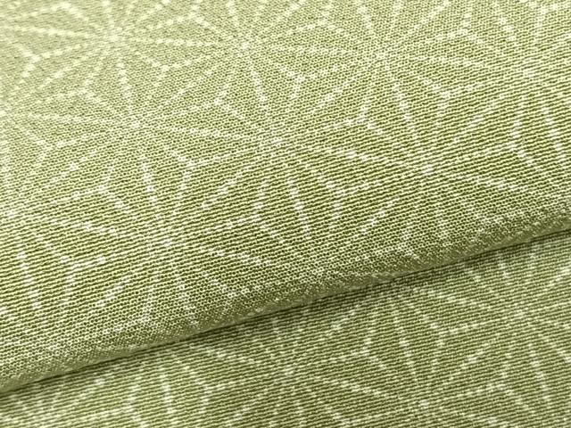 平和屋着物▽上質な小紋　単衣　麻の葉文様　さが美扱い　正絹　逸品　AABD0437fy