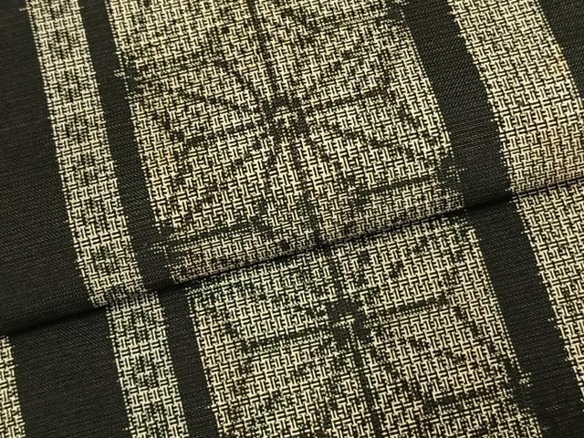 平和屋着物●本場大島紬　割込み絣　麻の葉文様　正絹　逸品　AABD0443fy