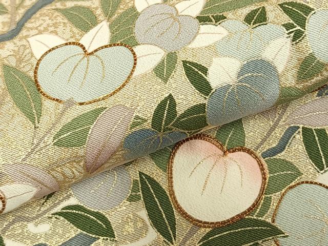 平和屋着物●豪華色留袖 駒刺繍 草花文 暈し染め 金彩 正絹 逸品 AABD0458fy