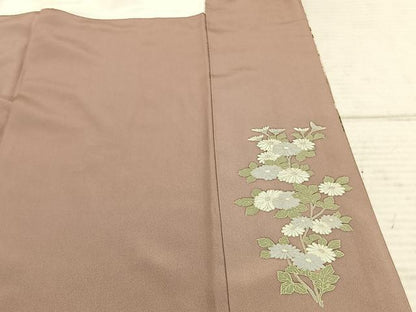 平和屋着物●豪華色留袖 駒刺繍 草花文 暈し染め 金彩 正絹 逸品 AABD0458fy